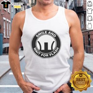 Top Smile and Wait for Flash Logo Tank Top in vibrant colors, perfect for casual summer outfits and stylish streetwear.