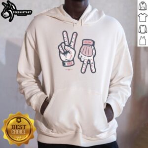 Stylish Nice Peace Up A Town Down Hoodie displayed on a hanger, showcasing its vibrant colors and trendy design.