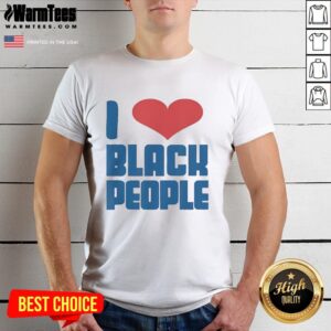 Alt Text: Official I Love Black People Heart Shape Funny T-Shirt design featuring vibrant heart graphics and bold text.