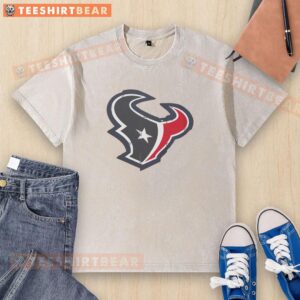 Alt Text: Original Houston Texans Rivet Logo washed t-shirt featuring a vintage design and comfortable fit for fans.
