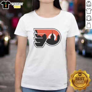Premium Philadelphia Flyers Logo X City Ladies Tee featuring vibrant logo design on soft fabric, perfect for fans.