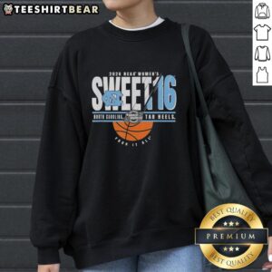 Alt Text: Cozy 'Top North Carolina Tar Heels Sweet 16 2026 NCAA Women's March Madness Four It All' sweatshirt in blue.