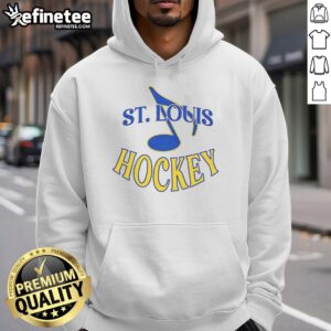 Alt Text: St. Louis Blues NHL musical note logo hoodie featuring vibrant colors and comfortable design for fans.