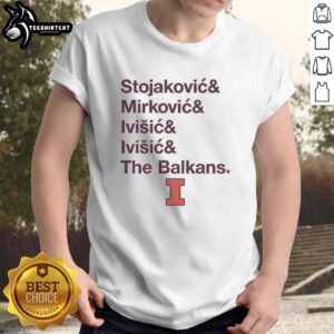 Official Illinois Basketball The Balkan Bloc T-Shirt featuring bold graphics and vibrant colors for fans and supporters.