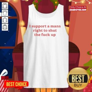 Pretty Lili Reinhart wearing a tank top with 'I Support A Man's Right To Shut The Fck Up' slogan, showcasing bold fashion.