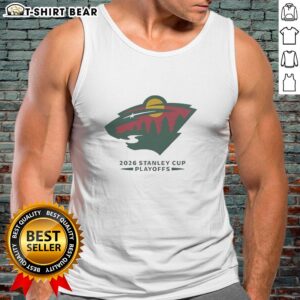 Nice Minnesota Wild NHL 2026 Stanley Cup Playoffs tank top featuring team colors and logo, perfect for game day.