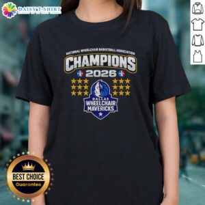 2026 Dallas Wheelchair Mavericks Champions tee for women, celebrating the National Wheelchair Basketball Association victory.