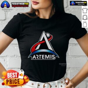 Hot Artemis Program Space Logo Ladies Tee featuring a stylish design celebrating NASA's Artemis missions.
