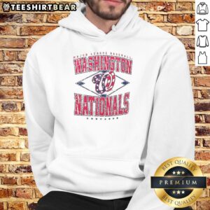 Cozy Pretty Washington Nationals Major League Baseball Cooperstown Diamond Hoodie displayed on a hanger.