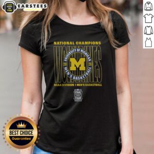 Awesome Michigan Wolverines 2026 NCAA Men's Basketball National Champions ladies tee in blue with bold team logo.