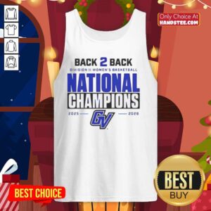 Pretty GVSU Women's Basketball back-to-back National Champions 2026 tank top featuring team colors and logo.