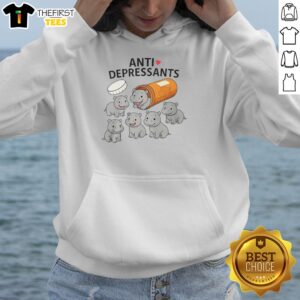 Cute hoodie featuring the phrase Original Anti-Depressants, perfect for cozy comfort and mental health awareness.