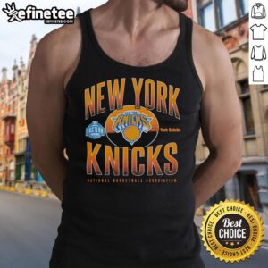 Official New York Knicks Throwback Black Boxy Tank Top featuring vintage logo and stylish design for fans.