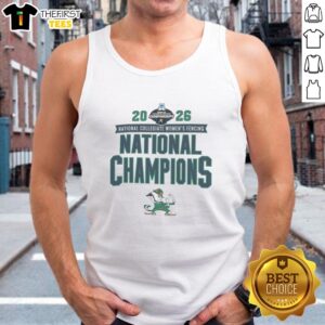 2026 NCAA Women's Fencing National Champions tank top featuring Pretty Notre Dame Fighting Irish design.