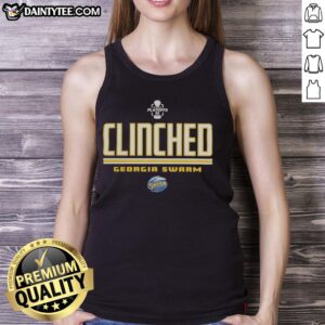 Top Georgia Swarm Clinched NLL 2026 Playoffs Logo Tank Top featuring vibrant team colors and bold playoff graphic.