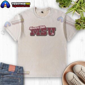 Alt Text: Premium Missouri State Est. 1905 maroon washed t-shirt featuring a vintage design and soft, comfortable fabric.