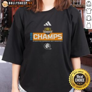 Alt Text: Top Queens Royals 2026 Atlantic Sun Conference Men's Basketball Tournament Champions Ladies Tee design