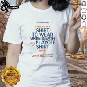 Alt Text: Oklahoma City Thunder ladies tee shirt for playoff games, featuring vibrant team colors and logo design.
