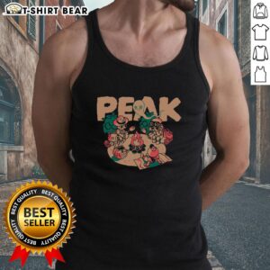 Happy campers wearing a Pretty Peak tank top, enjoying a sunny outdoor adventure in nature.