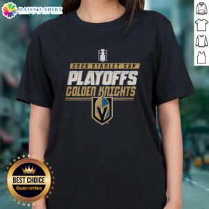 Stylish Vegas Golden Knights 2026 Stanley Cup Playoffs ladies tee, showcasing team spirit and vibrant design.
