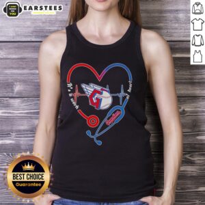 Hot Cleveland Guardians stethoscope heartbeat tank top, a stylish tribute to sports and healthcare enthusiasts.
