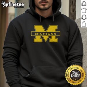 Cozy University of Michigan hoodie in navy blue with embroidered logo, perfect for school spirit and casual wear.