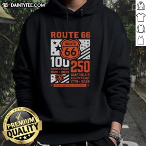 Chicago Bears Route 66 Centennial Hoodie celebrating 100 years (1926-2026) and America's 250th Anniversary.