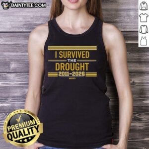 Nice I Survived The Drought 2011 To 2026 Warpath Tank Top featuring a bold graphic design for summer fashion.