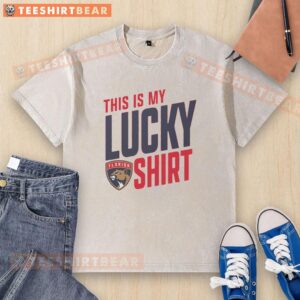 Hot Florida Panthers t-shirt, lucky washed design, perfect for fans showing team spirit and support in style.