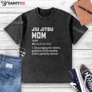 Nice Jiu Jitsu Mom washed t-shirt in vibrant colors, perfect for martial arts enthusiasts and proud parents.