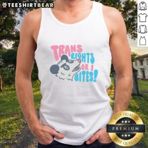 Top Trans Rights or I Bites tank top featuring bold graphic design promoting LGBTQ+ rights and empowerment.