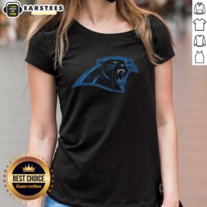 Awesome Carolina Panthers Rivet Logo Ladies Tee featuring a stylish design perfect for Panthers fans.