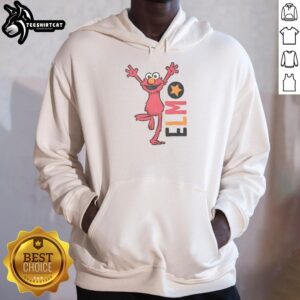 Cute Nice Sesame Street Elmo Cartoon Text Hoodie featuring vibrant colors and playful design for kids.