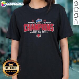 Marist Red Foxes 2026 MAAC Men's Lacrosse Tournament Champions Ladies Tee featuring vibrant team colors and logo.