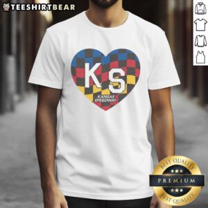 Awesome Ks Speedway KC Heart Ash T-Shirt featuring a stylish design, perfect for race fans and casual wear enthusiasts.
