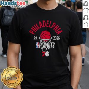 Hot Philadelphia 76ers 2026 Playoffs NBA T-Shirt featuring bold team graphics for passionate basketball fans.