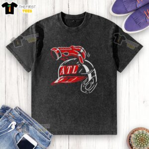 Nice Atlanta Braves ATL Head Scratch washed t-shirt featuring a vintage design, perfect for baseball fans and casual wear.