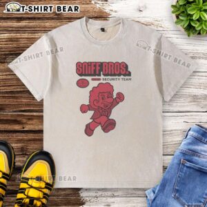 Official Sniff Brothers Security Team washed t-shirt featuring a bold logo and comfortable fit for casual wear.
