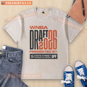 Official WNBA Draft 2026 washed t-shirt celebrating 30th season, featuring stylish design and vibrant team colors.