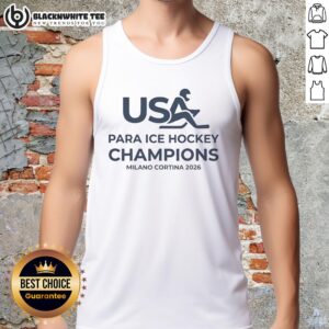 USA Para Ice Hockey Champions tank top featuring Milano Cortina 2026 design, perfect for fans and athletes.