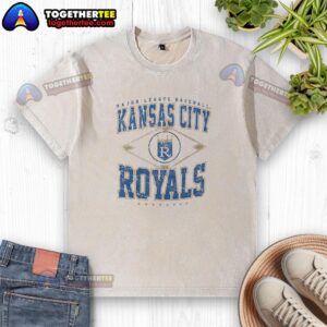 Official Kansas City Royals Major League Baseball Cooperstown Diamond Washed T-Shirt showcasing team logo and vintage design.