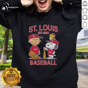 Awesome Charlie Brown and Snoopy X St. Louis Cardinals Basketball Est 1882 sweatshirt featuring vibrant graphics.