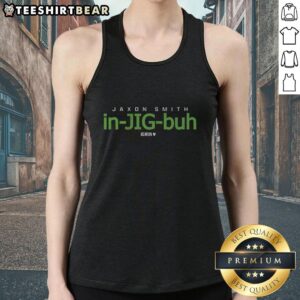 Jaxon Smith-Njigba pronunciation guide tank top design featuring bold text and stylish graphics for fans and fashion.
