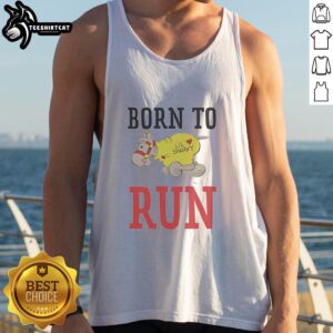 Nice Lil Sparky Donkey Born to Run tank top featuring a cute donkey graphic perfect for casual wear.