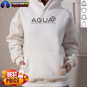 Top Agua Alkaline Hydration logo hoodie featuring a stylish design for health-conscious individuals.