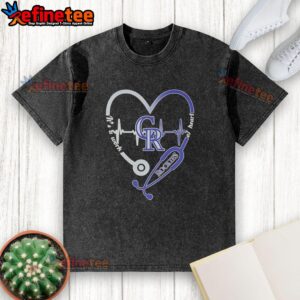 Heart and soul stethoscope design on a washed t-shirt, showcasing the beauty of the Colorado Rockies.
