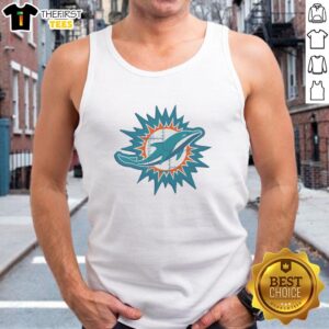 Original Miami Dolphins rivet logo tank top showcasing vibrant colors and sporty design, perfect for fans and summer wear.