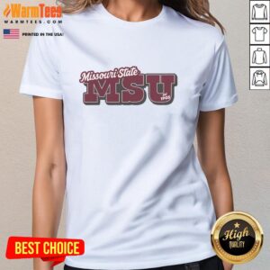 Alt Text: Maroon ladies' tee featuring Good Missouri State Est. 1905 design, perfect for showing school spirit and style.