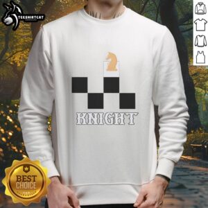 Alt Text: Stylish sweatshirt featuring a nice knight chess horse graphic, perfect for chess enthusiasts and casual wear.