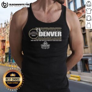 Premium Denver Pioneers tank top celebrating 11-time NCAA Frozen Four men's ice hockey national champions.